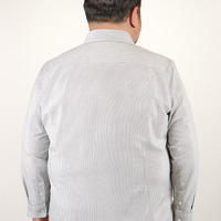 Camisa Gris de Rayas Manga Larga Para Caballero Talla Extra 2311578