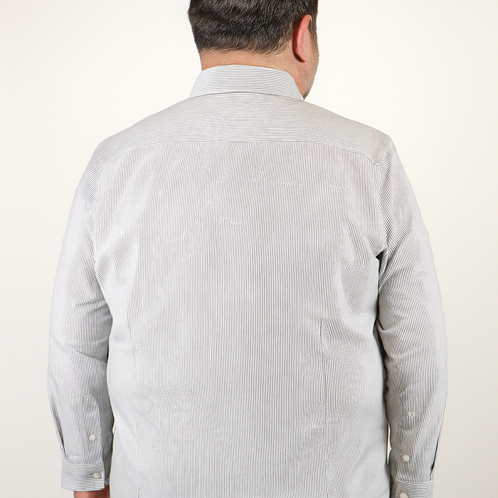 Camisa Gris de Rayas Manga Larga Para Caballero Talla Extra 2311578