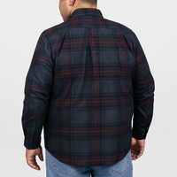 Camisa de Pana Manga Larga Para Hombre Cuadros Azul Talla Extra 2410242