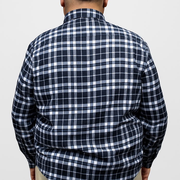 Camisa de Vestir de Franela Estilo Cuadros Manga Larga Talla Extra 2410259