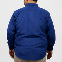 Camisa Azul Marino Manga Larga Casual de Pana Talla Extra 2410240