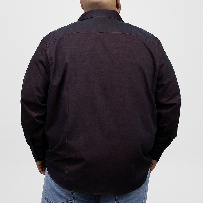 Camisa Manga Larga de Pana Lisa Vino Para Caballero Talla Extra 2410233