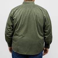 Camisa Casual Verde Musgo Pana Manga Larga Talla Extra 2410239