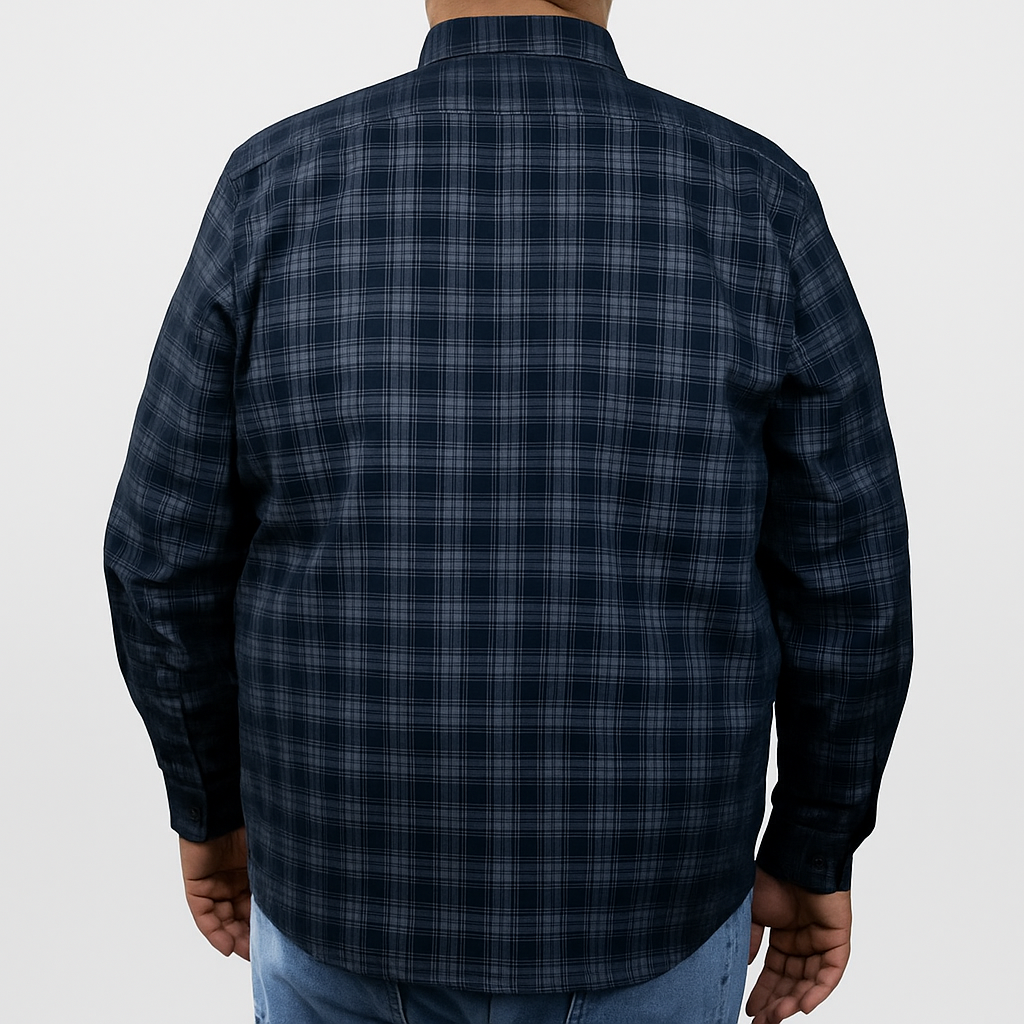 Camisa de Vesti Para Hombre de Pana Negra Manga Larga Talla Extra 2410254