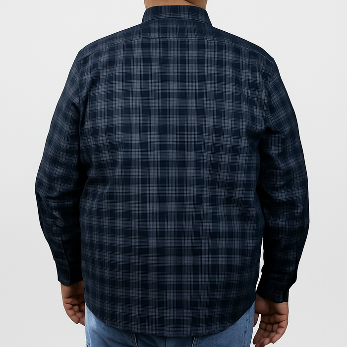 Camisa de Vesti Para Hombre de Pana Negra Manga Larga Talla Extra 2410254