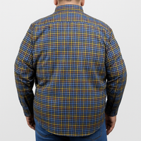 Camisa de Franela Casual Manga Larga Multiculor Estilo Cuadros Talla Extra 2410271