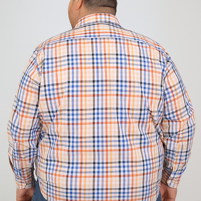 CAMISA MANGA LARGA MULTICOLOR CUADROS 100% Algodón Talla Extra 2305132