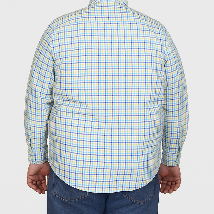 CAMISA MANGA LARGA CUADROS MULTICOLOR TALLA EXTRA 2304076