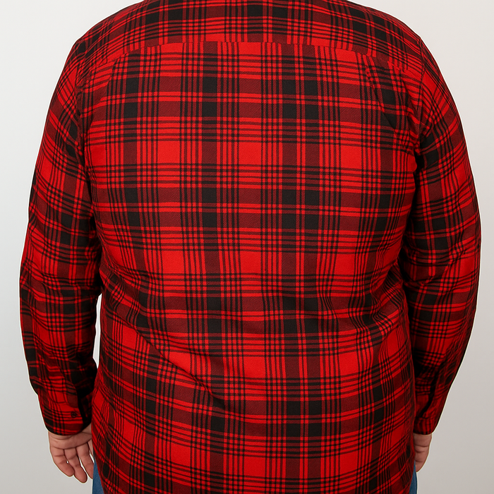 CAMISA MANGA LARGA ROJA CUADROS FRANELA Tallas Extra 2309448