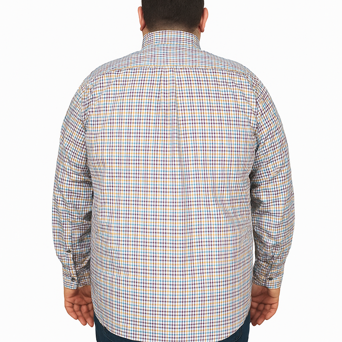 Camisa Manga Larga Multicolor de Cuadros 100% Algodón para Hombre en Tallas Extras 2303049 - dioromx