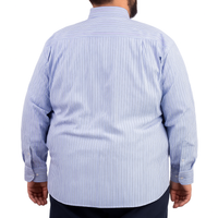 Camisa de Rayas Azul con Manga Larga Talla Extra 100% Algodón 2507046