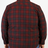 Camisa de Pana Roja de Cuadros con Manga Larga 100% Algodón Talla Extra 2210091