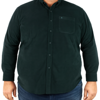Camisa de Pana Verde Lisa con Manga Larga 100% Algodón Talla Extra 2209081