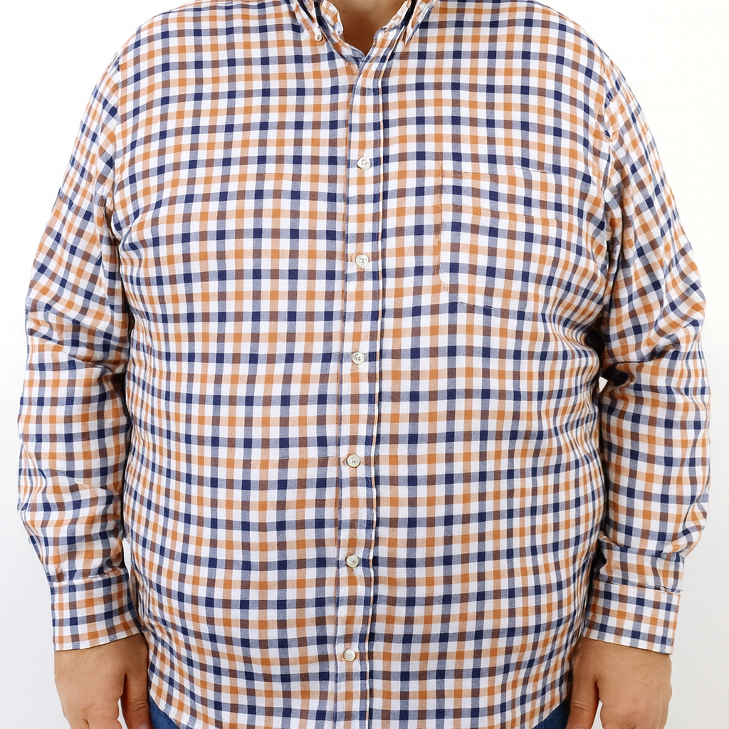 Camisa de Franela de Cuadros Multicolor con Manga Larga Talla Extra 2209077 - dioromx
