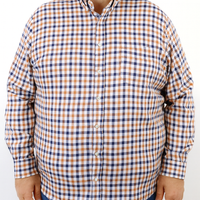 Camisa de Franela de Cuadros Multicolor con Manga Larga Talla Extra 2209077 - dioromx