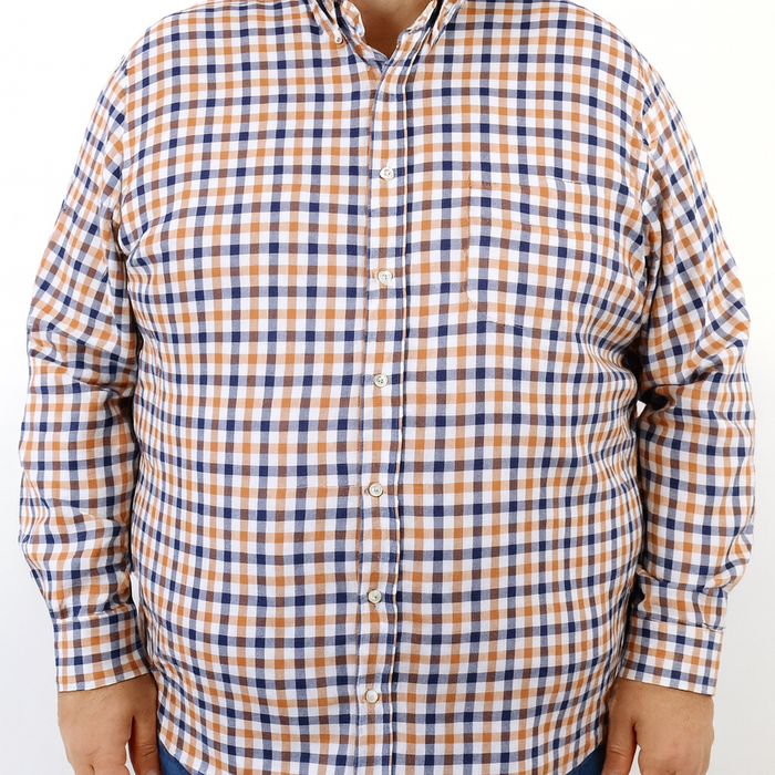 Camisa de Franela de Cuadros Multicolor con Manga Larga Talla Extra 2209077