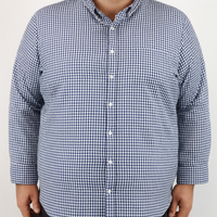 Camisa de Franela de Cuadros Azul con Manga Larga Talla Extra 2210085