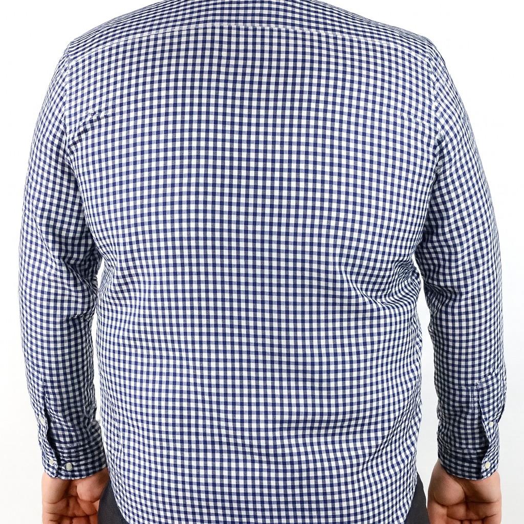 Camisa de Franela de Cuadros Azul con Manga Larga Talla Extra 2210085