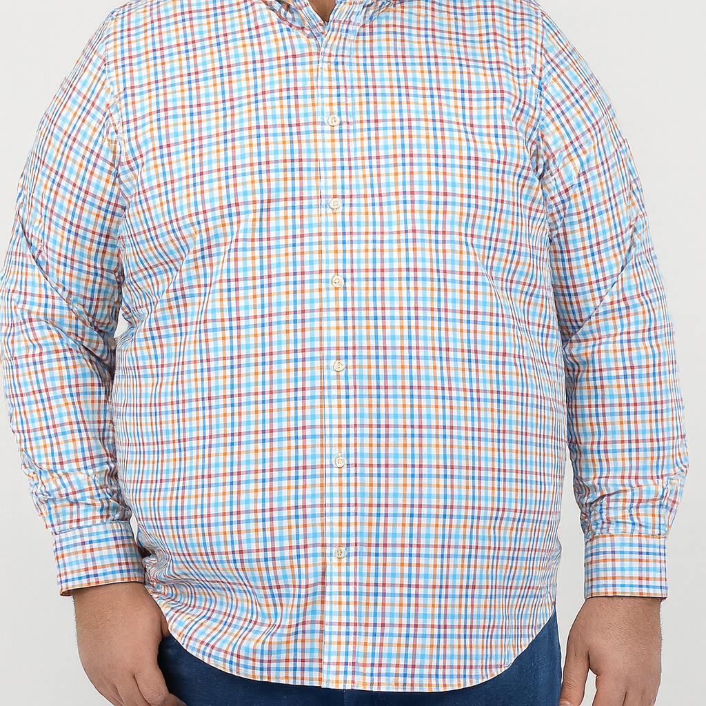 Camisa de Cuadros Multicolor con Manga Larga Talla Extra 100% Algodón 2305125 - dioromx