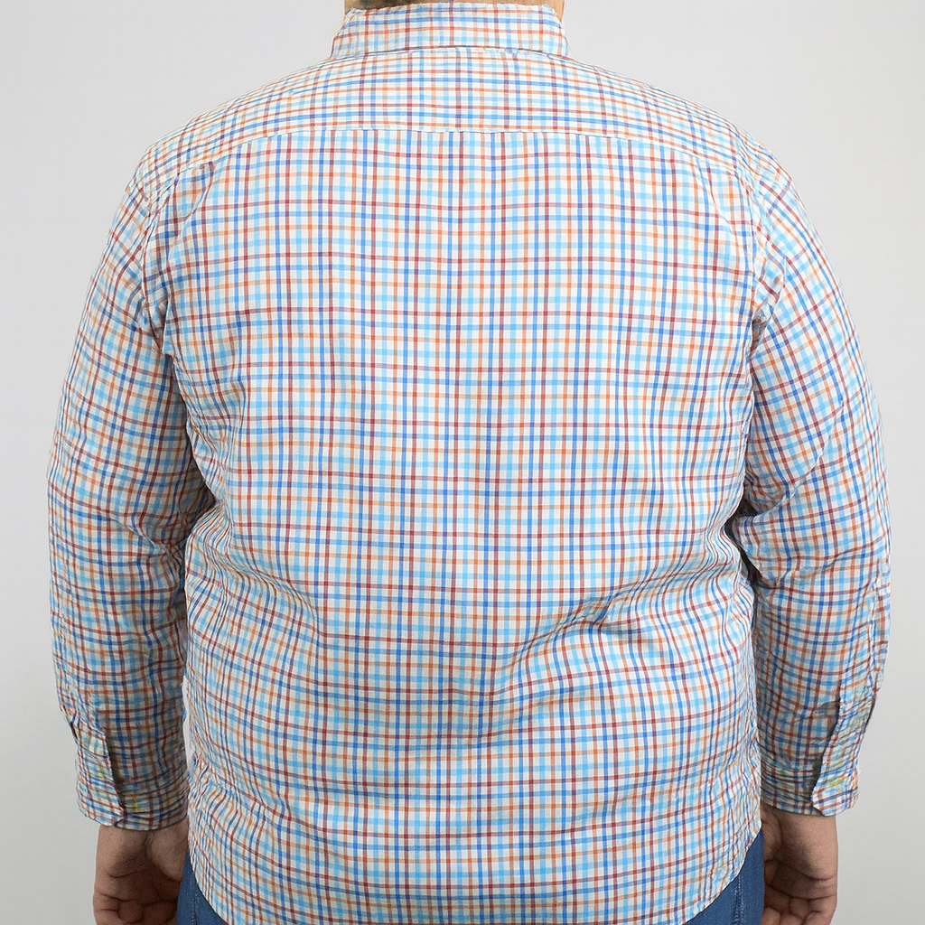 Camisa de Cuadros Multicolor con Manga Larga Talla Extra 100% Algodón 2305125 - dioromx