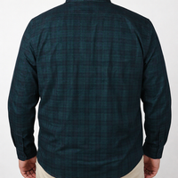 Camisa de Pana de Cuadros Verde con Manga Larga 100% Algodón Talla Extra 2309432