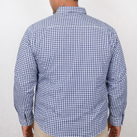 Camisa de Franela de Cuadros Azul con Manga Larga 100% Algodón Talla Extra 2309447