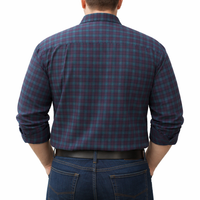 Camisa de Franela de Cuadros Azul con Manga Larga Talla Extra 2210087