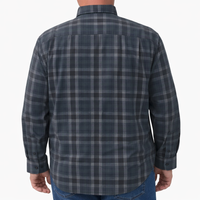 Camisa de Pana de Cuadros Gris con Manga Larga 100% Algodón Talla Extra 2210092
