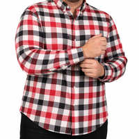 Camisa de Franela con Cuadros Roja con Manga Larga Talla Extra 2209078 - dioromx