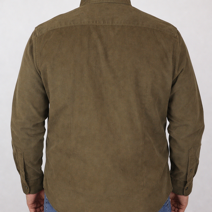 CAMISA MANGA LARGA CAFE LISA PANA 100% ALGODÓN 2309431