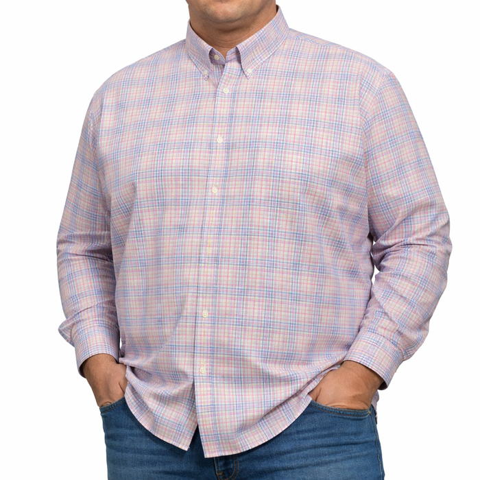 Camisa Multicolor de Manga Larga Cuadros 100% Algodón Talla Extra 2508057 - dioromx