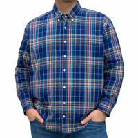 Camisa Multicolor de Manga Larga Cuadros 100% Algodón Talla Extra 2508058 - dioromx
