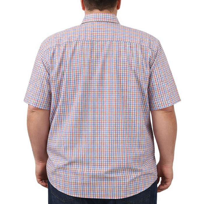 Camisa Cuadros Blanca Manga Corta Talla Extra 100% Algodón 2508062 - dioromx