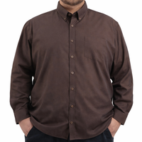 Camisa Lisa Café con Manga Larga 100% Algodón Talla Extra 2509064 - dioromx