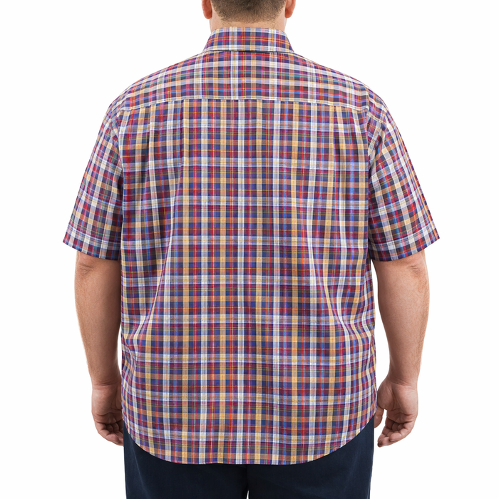 Camisa Cuadros Multicolor Manga Corta Talla Extra 100% Algodón 2509072 - dioromx