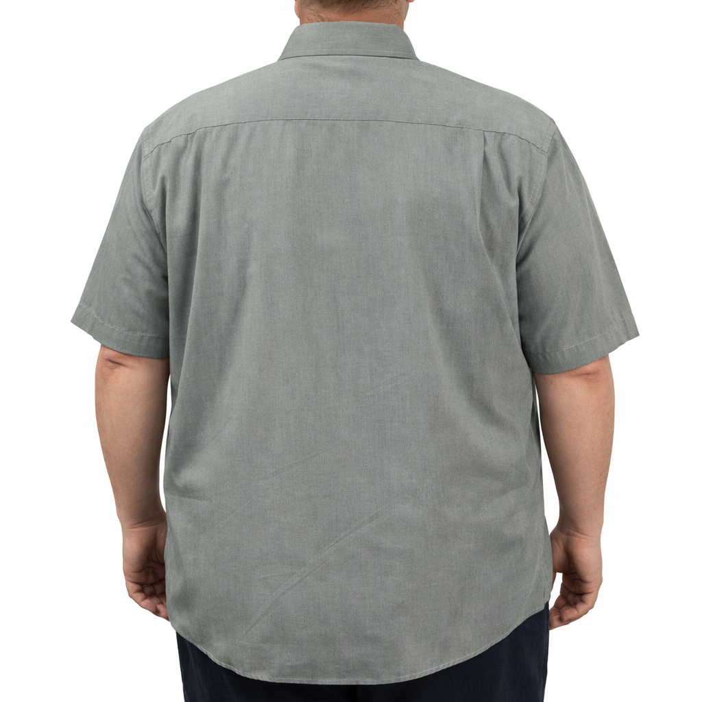 Camisa Lisa Verde con Manga Corta Talla Extra 100% Algodón 2509075 - dioromx