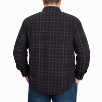 Camisa Pana Gris de Cuadros con Manga Larga 100% Algodón Talla Extra 2510030 - dioromx