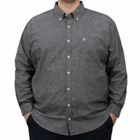 Camisa Lisa Gris con Manga Larga 100% Algodón Talla Extra 2510101 - dioromx