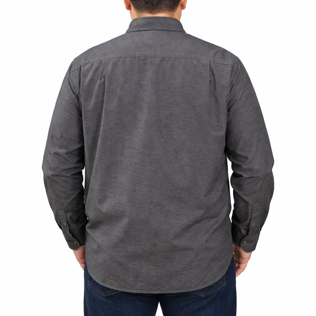 Camisa Lisa Gris con Manga Larga 100% Algodón Talla Extra 2510101 - dioromx