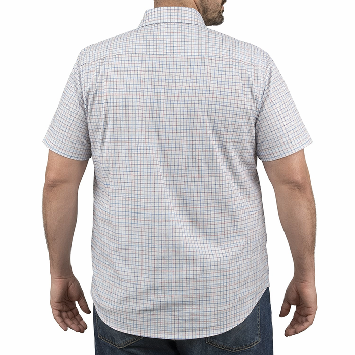 Camisa de Cuadros Blanca Manga Corta 100% Algodón Talla Extra 2601004 - dioromx