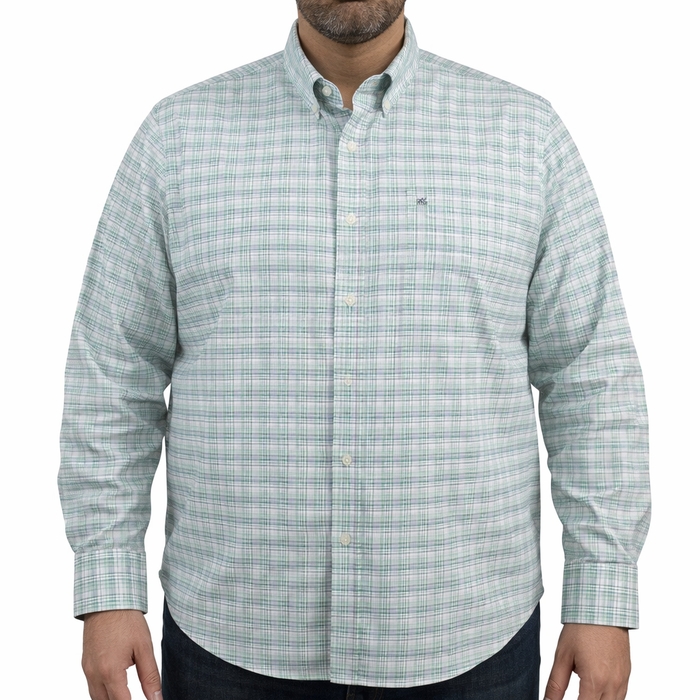 Camisa Cuadros Verde Manga Larga 100% Algodón Talla Extra 2602007 - dioromx