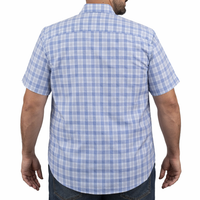 Camisa de Cuadros Azul Manga Corta 100% Algodón Talla Extra 2602012 - dioromx