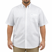 Camisa Blanca con Estampado de Manga Corta 100% Algodón 2309054 Talla Extra - dioromx