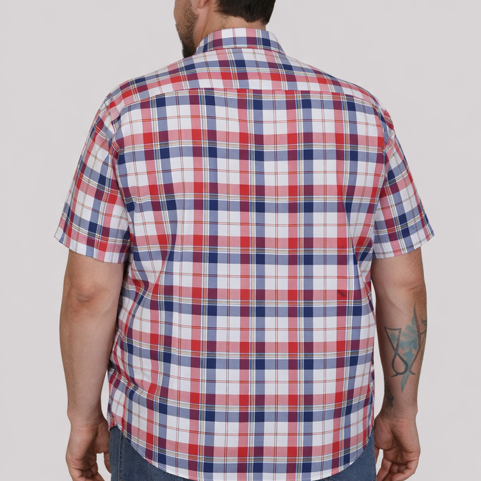 Camisa de Manga Corta Multicolor de Cuadros para Hombre en Tallas Extras 2305165 - dioromx