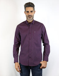 Camisa Morada Estampada de Manga Larga 2110268