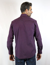 Camisa Morada Estampada de Manga Larga 2110268