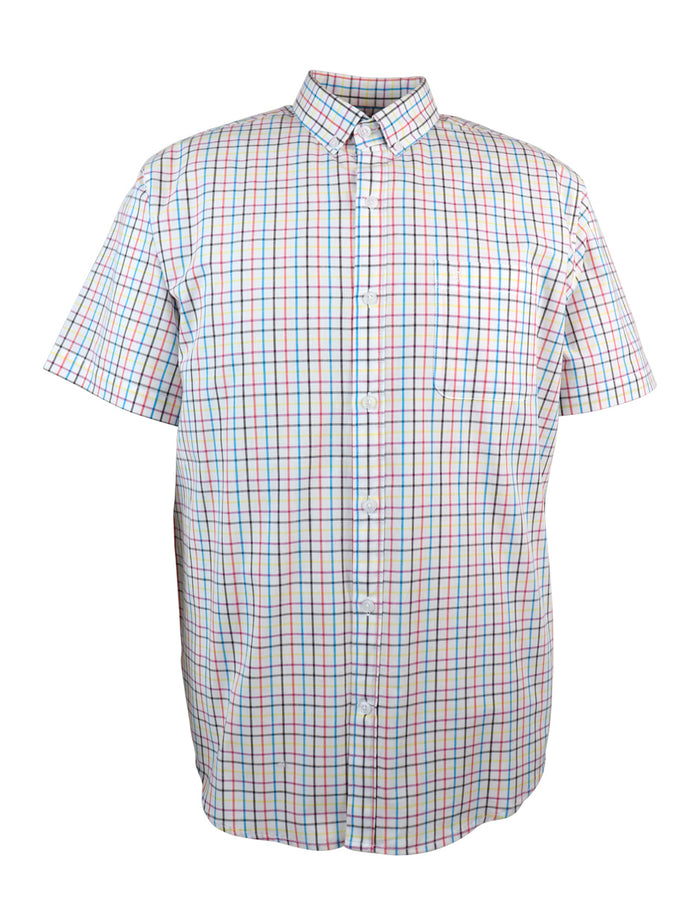 Camisa Manga Corta Multicolor Estilo Cuadros Marca Dioro