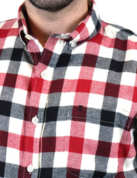 Camisa de Franela con Cuadros Roja con Manga Larga Talla Extra 2209078 - dioromx