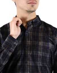 Camisa Pana Negra Cuadros Manga Larga Talla Extra 100% Algodón 2209083