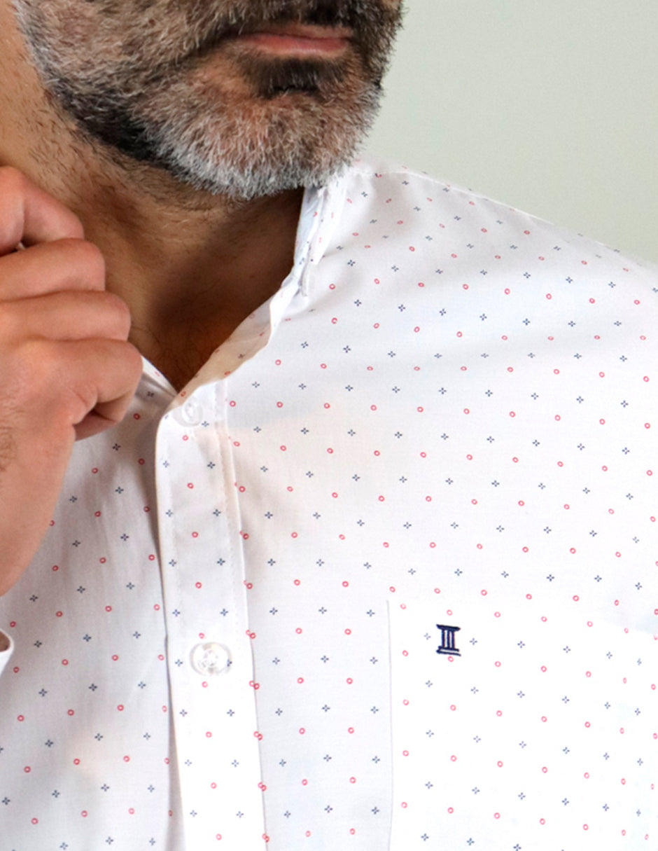 CAMISA MANGA LARGA BLANCO ESTAMPADO  REF 2209244 E